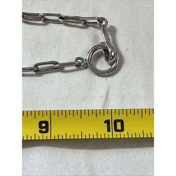 925 Sterling Silver Hammered Circle Rings Chain Link Necklace By Ray Hook Clasp - Picture 5 of 6